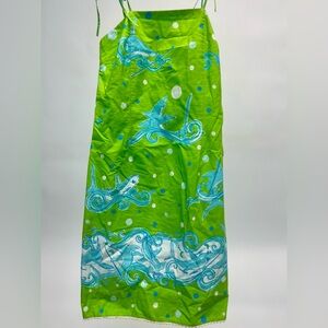Blue and green Lilly Pulitzer shark print dress size 6